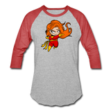 Character #8 Baseball T-Shirt - heather gray/red