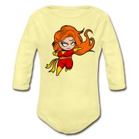 Character #8 Organic Long Sleeve Baby Bodysuit - washed yellow