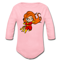 Character #8 Organic Long Sleeve Baby Bodysuit - light pink
