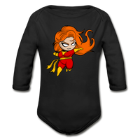 Character #8 Organic Long Sleeve Baby Bodysuit - black