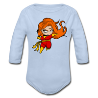 Character #8 Organic Long Sleeve Baby Bodysuit - sky