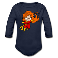 Character #8 Organic Long Sleeve Baby Bodysuit - dark navy