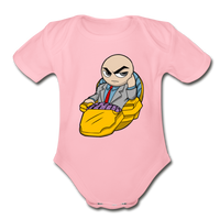 Character #9 Organic Short Sleeve Baby Bodysuit - light pink