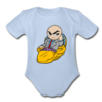 Character #9 Organic Short Sleeve Baby Bodysuit - sky