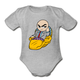 Character #9 Organic Short Sleeve Baby Bodysuit - heather gray