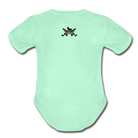 Character #9 Organic Short Sleeve Baby Bodysuit - light mint