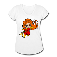 Character #8 Women's Tri-Blend V-Neck T-Shirt - white