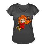 Character #8 Women's Tri-Blend V-Neck T-Shirt - deep heather
