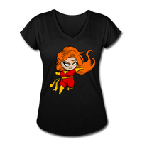 Character #8 Women's Tri-Blend V-Neck T-Shirt - black