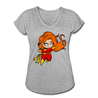 Character #8 Women's Tri-Blend V-Neck T-Shirt - heather gray