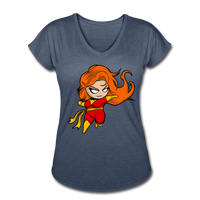 Character #8 Women's Tri-Blend V-Neck T-Shirt - navy heather