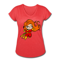 Character #8 Women's Tri-Blend V-Neck T-Shirt - heather red