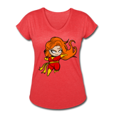 Character #8 Women's Tri-Blend V-Neck T-Shirt - heather red