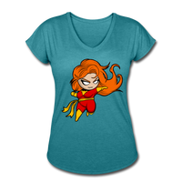 Character #8 Women's Tri-Blend V-Neck T-Shirt - heather turquoise