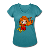 Character #8 Women's Tri-Blend V-Neck T-Shirt - heather turquoise