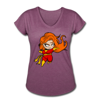Character #8 Women's Tri-Blend V-Neck T-Shirt - heather plum