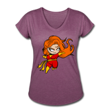 Character #8 Women's Tri-Blend V-Neck T-Shirt - heather plum