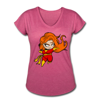 Character #8 Women's Tri-Blend V-Neck T-Shirt - heather raspberry