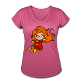 Character #8 Women's Tri-Blend V-Neck T-Shirt - heather raspberry