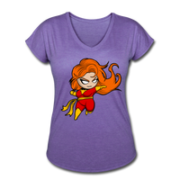 Character #8 Women's Tri-Blend V-Neck T-Shirt - purple heather