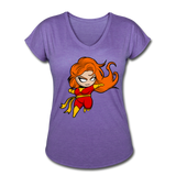 Character #8 Women's Tri-Blend V-Neck T-Shirt - purple heather