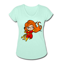 Character #8 Women's Tri-Blend V-Neck T-Shirt - mint