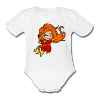 Character #8 Organic Short Sleeve Baby Bodysuit - white