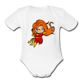 Character #8 Organic Short Sleeve Baby Bodysuit - white