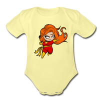 Character #8 Organic Short Sleeve Baby Bodysuit - washed yellow