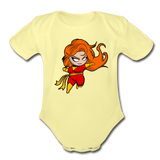 Character #8 Organic Short Sleeve Baby Bodysuit - washed yellow