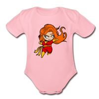 Character #8 Organic Short Sleeve Baby Bodysuit - light pink