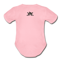 Character #8 Organic Short Sleeve Baby Bodysuit - light pink