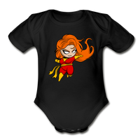 Character #8 Organic Short Sleeve Baby Bodysuit - black