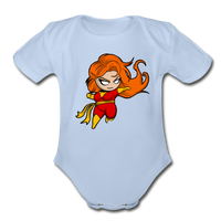 Character #8 Organic Short Sleeve Baby Bodysuit - sky