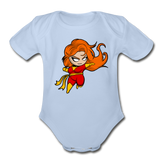 Character #8 Organic Short Sleeve Baby Bodysuit - sky