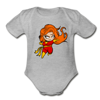 Character #8 Organic Short Sleeve Baby Bodysuit - heather gray