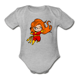 Character #8 Organic Short Sleeve Baby Bodysuit - heather gray