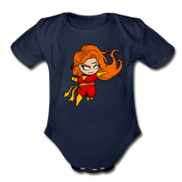 Character #8 Organic Short Sleeve Baby Bodysuit - dark navy