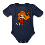 Character #8 Organic Short Sleeve Baby Bodysuit - dark navy