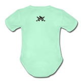 Character #8 Organic Short Sleeve Baby Bodysuit - light mint