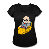 Character #9 Women's Tri-Blend V-Neck T-Shirt - black