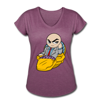 Character #9 Women's Tri-Blend V-Neck T-Shirt - heather plum