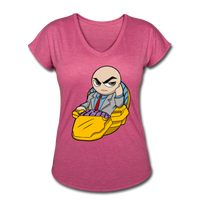 Character #9 Women's Tri-Blend V-Neck T-Shirt - heather raspberry