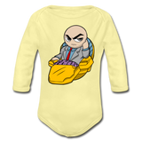 Character #9 Organic Long Sleeve Baby Bodysuit - washed yellow