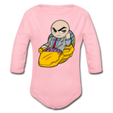 Character #9 Organic Long Sleeve Baby Bodysuit - light pink