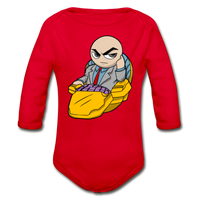 Character #9 Organic Long Sleeve Baby Bodysuit - red