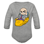 Character #9 Organic Long Sleeve Baby Bodysuit - heather gray