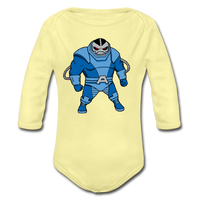 Character #10 Organic Long Sleeve Baby Bodysuit - washed yellow