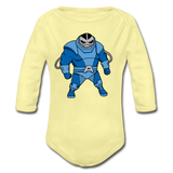 Character #10 Organic Long Sleeve Baby Bodysuit - washed yellow