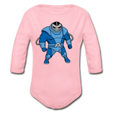 Character #10 Organic Long Sleeve Baby Bodysuit - light pink